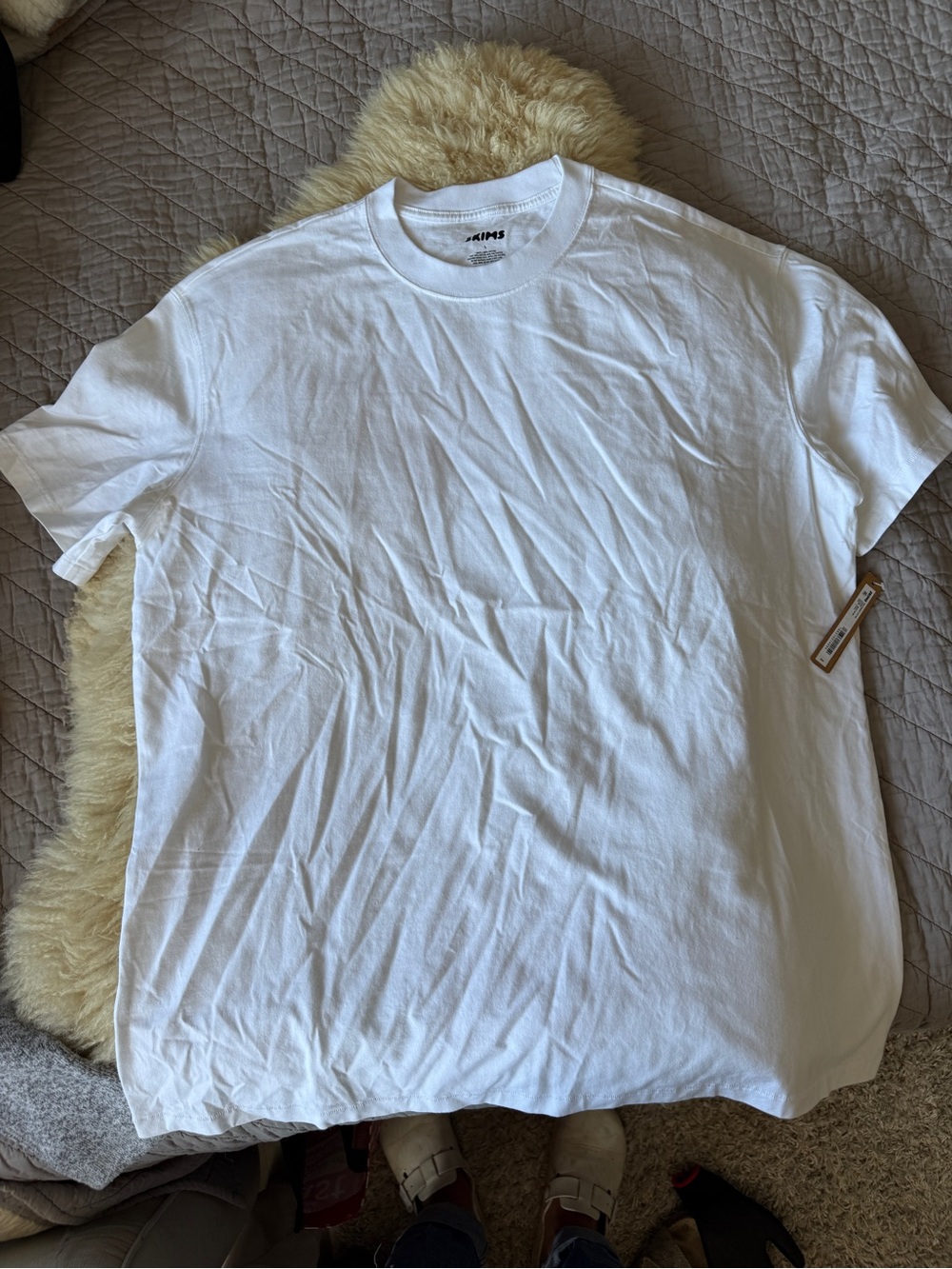 NWT Skims Heavy Weight Cotton T Shirt Chalk